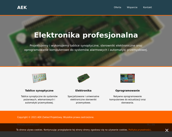 AEK - Biuro Projektowe - tablice synoptyczne do systemów alarmowych_ przemysłowych  Programowalne tablice do takich systemów jak POLON