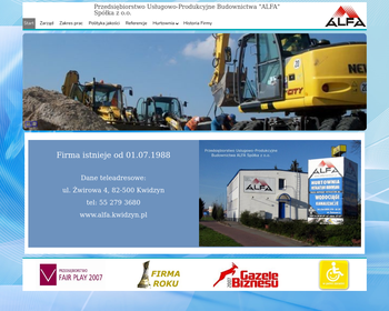 Alfa Sp  z o o  Przedsiębiorstwo usługowo - produkcyjne budownictwa_