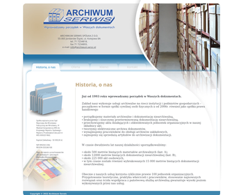 Archiwum Serwis Sp  z o o  Usługi archiwalne_
