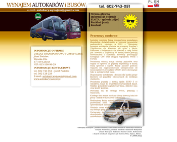 Podolec Józef  Usługi transportowo - turystyczne  Wynajem autokarów_