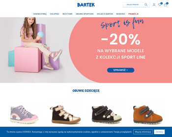 Bartek S A  Produkcja i sprzedaż obuwia dziecięcego  Sklepy obuwnicze_