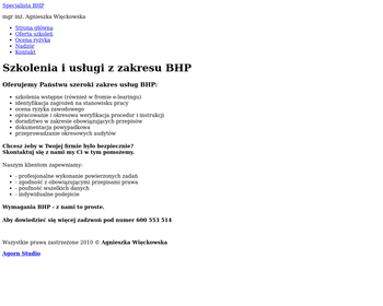 BHPowiec  Szkolenia i obsługa firm z zakresu BHP_ ppoż  Więckowska Agnieszka