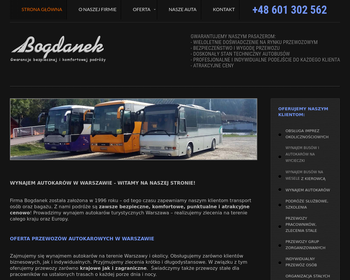 Bogdanek  Wynajem autokarów  Przewozy krajowe i zagraniczne  Królak Wojciech_