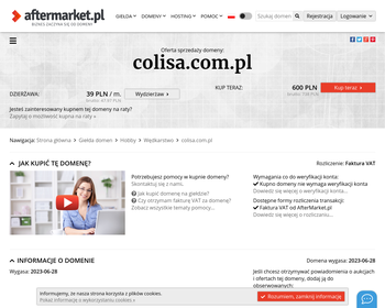 COLISA Sklep Akwarystyczno-Zoologiczny w Internecie_