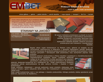 Em-Bet  Produkcja daszków na murki i słupki ogrodzeniowe_