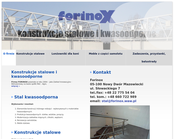 FORINOX - konstrukcje stalowe_ stal nierdzewna