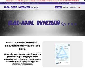 Przedsiębiorstwo Produkcyjno Usługowe GALMAL WIELUŃ Sp  z o o_