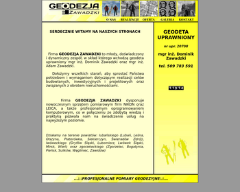 GEODEZJA ZAWADZKI geodeta uprawniony mgr inż  Dominik Zawadzki_