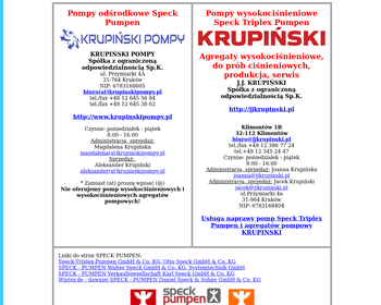 E A  KRUPIŃSKI SPECK TRIPLEX PUMPEN_