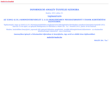 Węgierskie Linie Lotnicze MALEV_