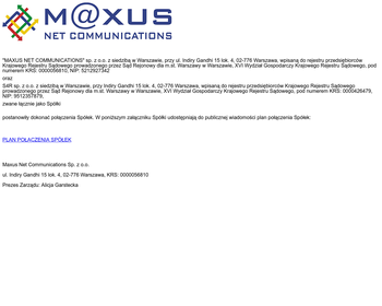 MAXUS NET COMMUNICATIONS Sp  z o o_