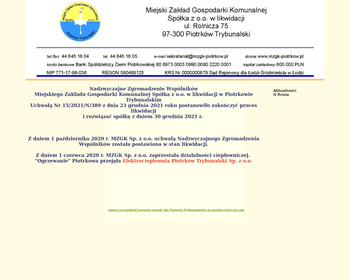 Miejski Zakład Gospodarki Komunalnej Sp  z o o_