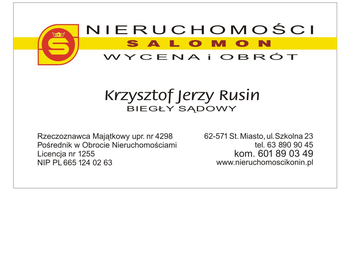 Biuro Obrotu Nieruchomościami SALOMON Krzysztof Rusin_