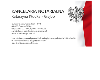 Notariusz Katarzyna Kłudka-Giejbo Kancelaria Notarialna_