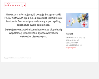 Hurtownia Farmaceutyczna Parafarmacja - Biuro Handlowe_