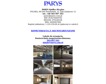 Parys S A  Zakład Przemysłu Odzieżowego_
