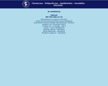Chemiczno-Poligraficzna Spółdzielnia Inwalidów POLIPOL Zakład Pracy_