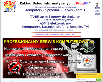 ProgBit Serwis komputerowy Naprawy komputerów Pogotowie komputerowe Internet Serwis Sieci Komputery_