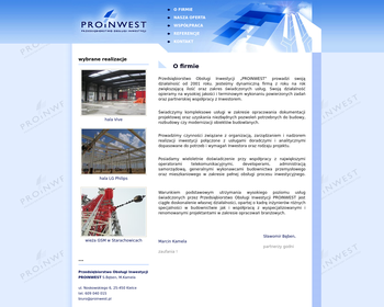 Proinwest  Przedsiębiorstwo obsługi inwestycji  Bęben S _ Kamela M
