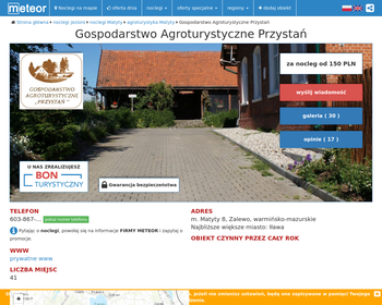 Przystań  Gospodarstwo agroturystyczne  Paśko-Sawczyńska D_
