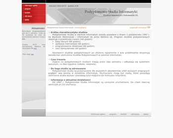 Uniwersytet Łódzki - Studium Podyplomowe Informatyki_