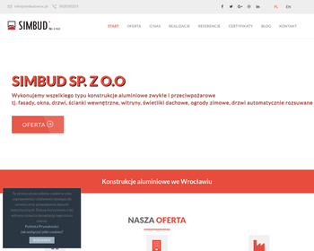 Simbud Sp  z o o  Producent konstrukcji aluminiowych_