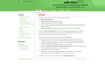 SIMPTEST Ośrodek Usług Inżynierskich Sp z oo  - badania materiałowe - laboratorium uznane przez UDT_ ekspertyzy