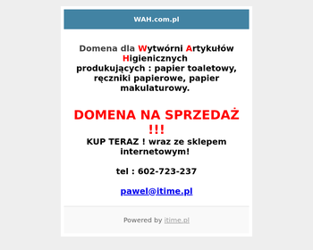 Wytwórnia Artykułów Higienicznych WAH Sp  z o o_