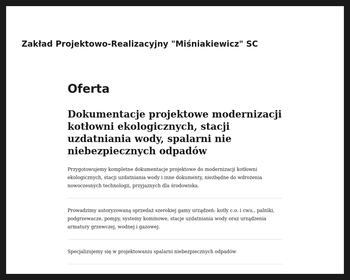 Zakład Projektowo-Realizacyjny MIŚNIAKIEWICZ S c_