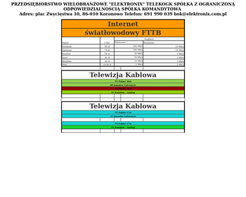 Przedsiębiorstwo Produkcyjno-Handlowo-Usługowe ELEKTRONIX SA we_Array