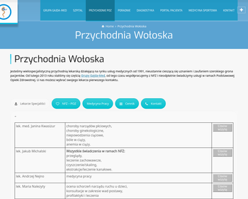 Przychodnia lekarska Wołoska; rehabilitacja dzieci; terapia antynikotynowa; masaże lecznicze; wizyty domowe_Array