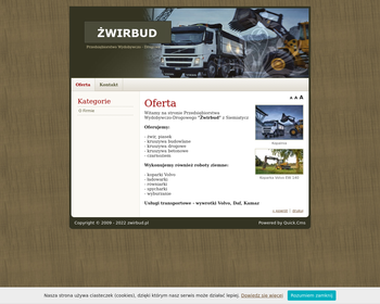 Żwirbud  Przedsiębiorstwo wydobywczo - drogowe  Roboty ziemne_Array